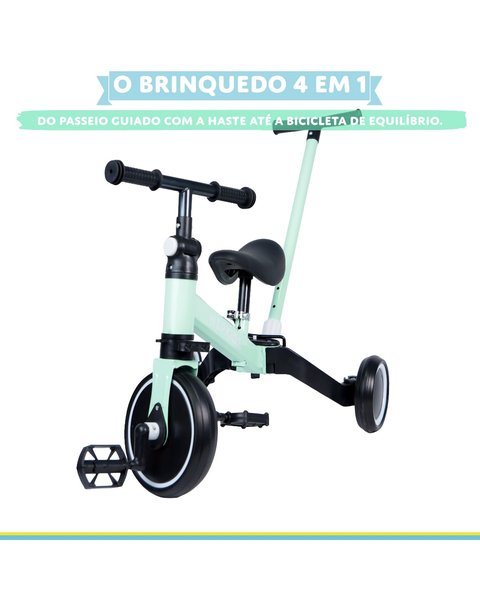 Triciclo 4 em 1 com Haste de Empurrar e Bicicleta de Equilíbrio - Nude (outra foto)