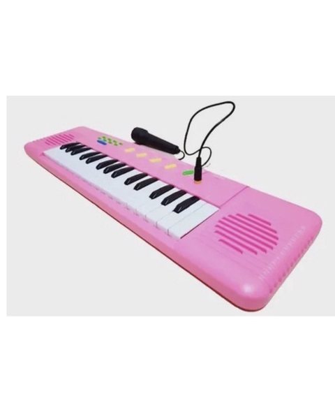 Teclado Piano Infantil com Microfone - Rosa (outra foto)