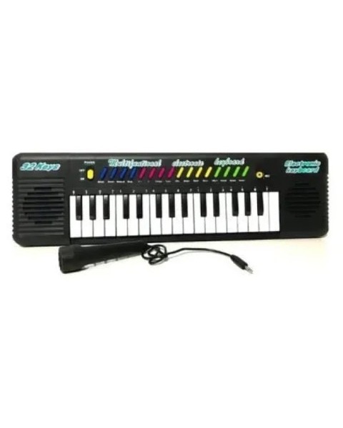 Teclado Musical Infantil com Microfone - Preto (outra foto)