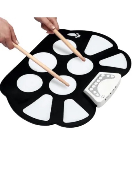 Bateria Eletrônica Musical Dobrável de Silicone