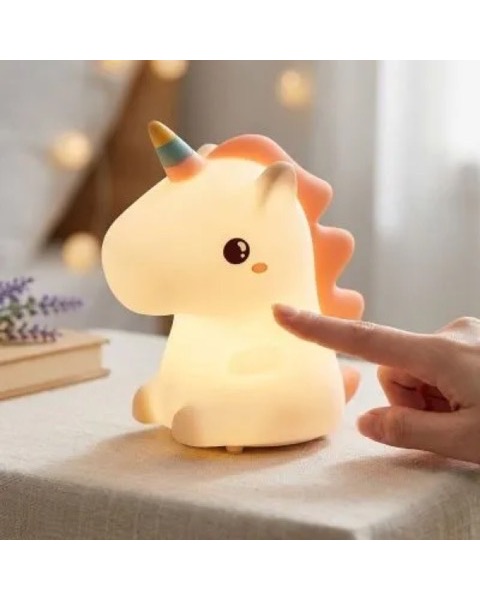 Luminária Unicórnio de Silicone Touch Recarregável USB