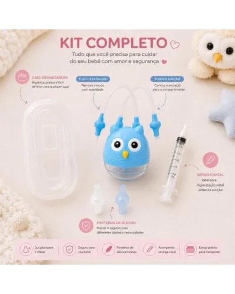 Kit Seringa e Aspirador para Limpeza Nasal de Bebê (outra foto)
