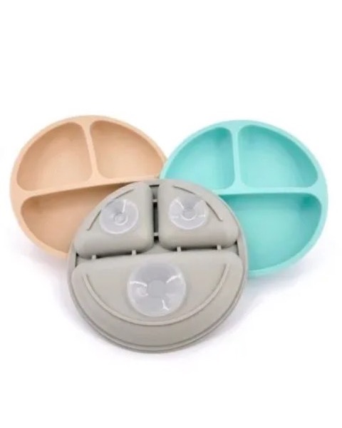 Prato de Silicone com Ventosa e Divisória para Bebê (outra foto)