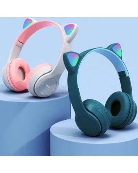 Fone de Ouvido Bluetooth Gatinho Infantil com LED