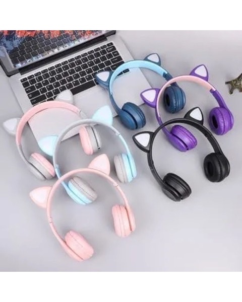 Fone de Ouvido Bluetooth Gatinho Infantil com LED (outra foto)