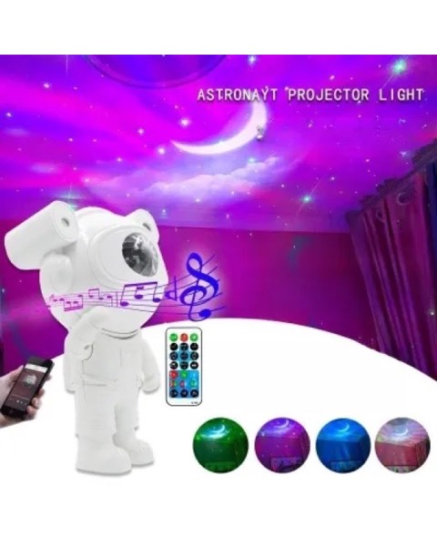 Astronauta Projetor com Som Bluetooth e Controle (outra foto)
