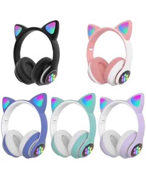 Fone Gatinho Sem Fio Bluetooth com LED e Cartão de Memória (outra foto)