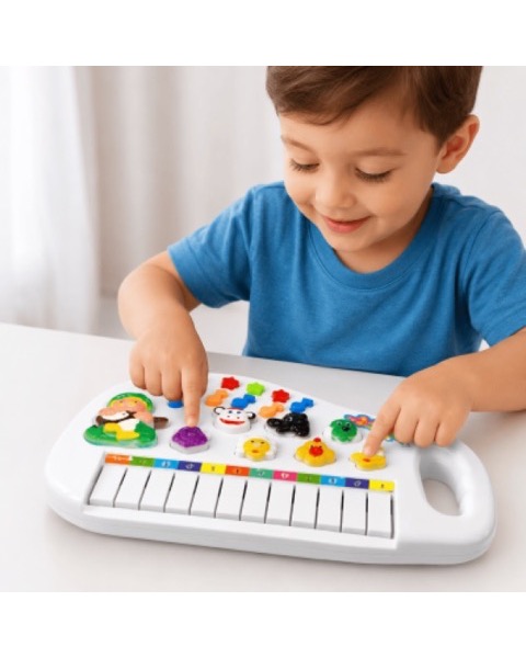 Teclado Piano Infantil Fazendinha com Sons de Animais