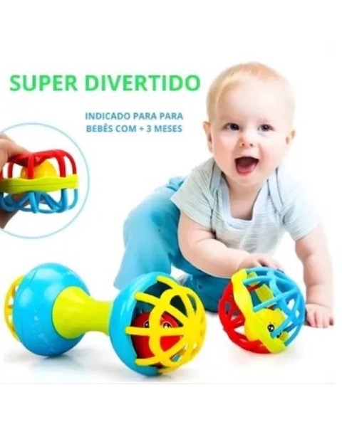 Kit Chocalho Mordedor Sensorial Bola Colorida 8 Peças (outra foto)